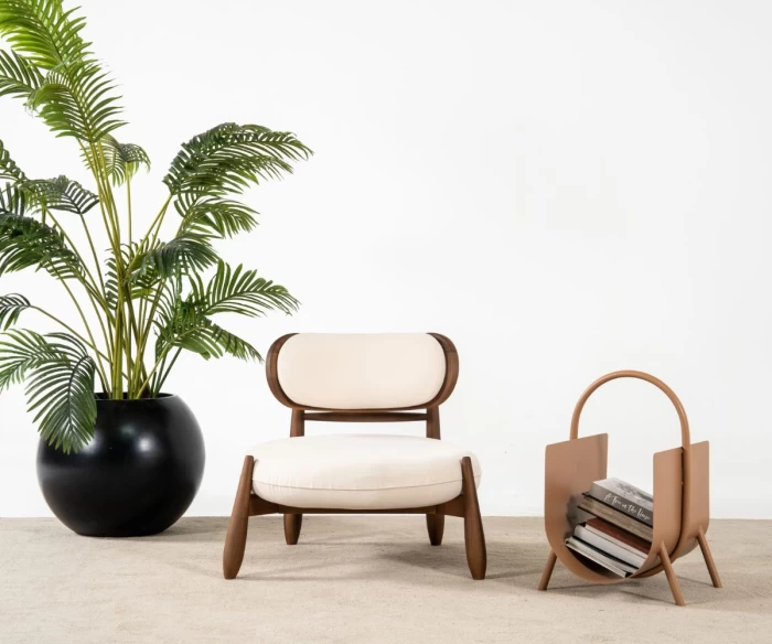 πολυθρόνα massif μοντέρνα minimal υφασμάτινη πολυθρόνα σαλονιού με ξύλινο σκελετό