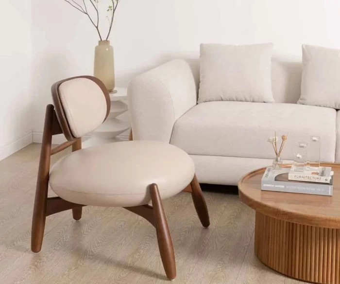 πολυθρόνα massif μοντέρνα minimal υφασμάτινη πολυθρόνα σαλονιού με ξύλινο σκελετό