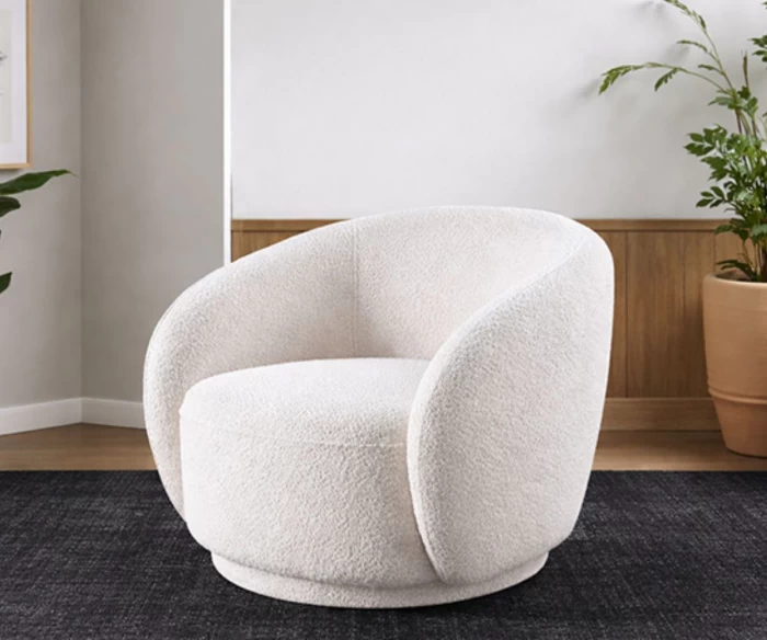 Η πολυθρόνα SEAT είναι ιδανική για όσους αναζητούν περιστρεφόμενες πολυθρόνες σαλονιού με μοντέρνο design και υψηλή ποιότητα κατασκευής. Με ύφασμα μπουκλέ και βάση από ορείχαλκο, συνδυάζει άνεση, λειτουργικότητα και κομψότητα σε κάθε σύγχρονο χώρο.