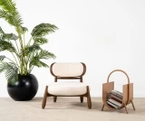 πολυθρόνα massif μοντέρνα minimal υφασμάτινη πολυθρόνα σαλονιού με ξύλινο σκελετό